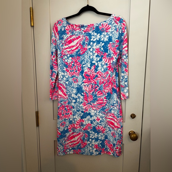 Lilly Pulitzer Floral Print Dress in Pink and Blue, Medium - Picture 2 of 5